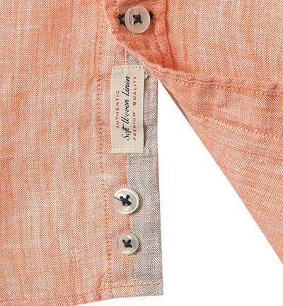 Fynch-Hatton Hemd 1120 6091/6095 Kurzarmhemd, Casual Fit, Reines Leinen, Orange meliert, Orange 3 Fynch-Hatton Hemd 1120 6091/6095 Kurzarmhemd, Casual Fit, Reines Leinen, Orange meliert, Orange – Bild 3