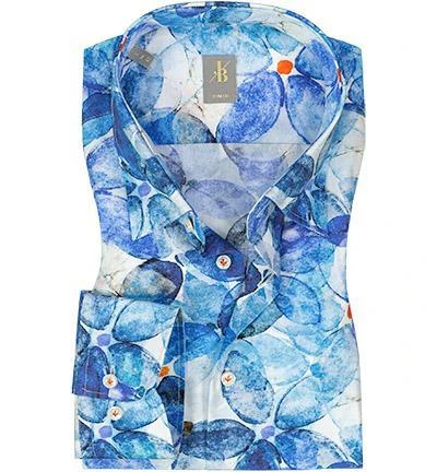 Jacques Britt Hemd Messina 866130/13 Slim Fit, Baumwolle, Blau gemustert, Blau 1 Jacques Britt Hemd Messina 866130/13 Slim Fit, Baumwolle, Blau gemustert, Blau