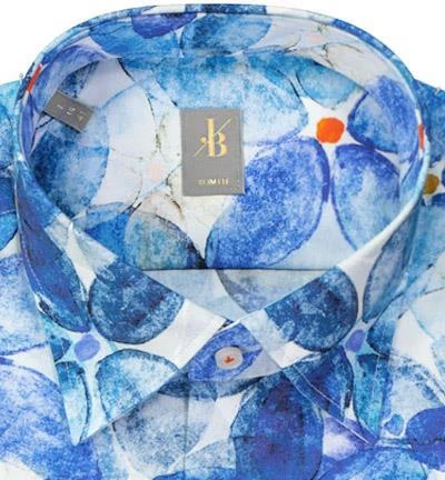 Jacques Britt Hemd Messina 866130/13 Slim Fit, Baumwolle, Blau gemustert, Blau 2 Jacques Britt Hemd Messina 866130/13 Slim Fit, Baumwolle, Blau gemustert, Blau – Bild 2