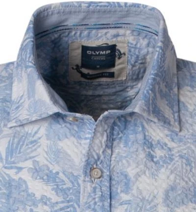 OLYMP Casual Modern Fit 4015/52/00 Kurzarmhemd, Seersucker, Hellblau-weiß gemustert, Blau-weiß 2 OLYMP Casual Modern Fit 4015/52/00 Kurzarmhemd, Seersucker, Hellblau-weiß gemustert, Blau-weiß – Bild 2