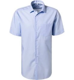 Seidensticker Hemd 696159/14 Kurzarmhemd, Slim Fit, Popeline, Hellblau