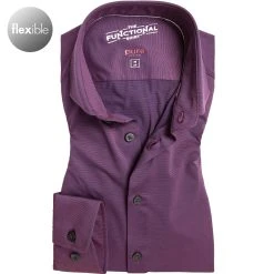 PURE Hemd 4035-21750/330 Funktionsmaterial, Bordeaux meliert, Bordeaux