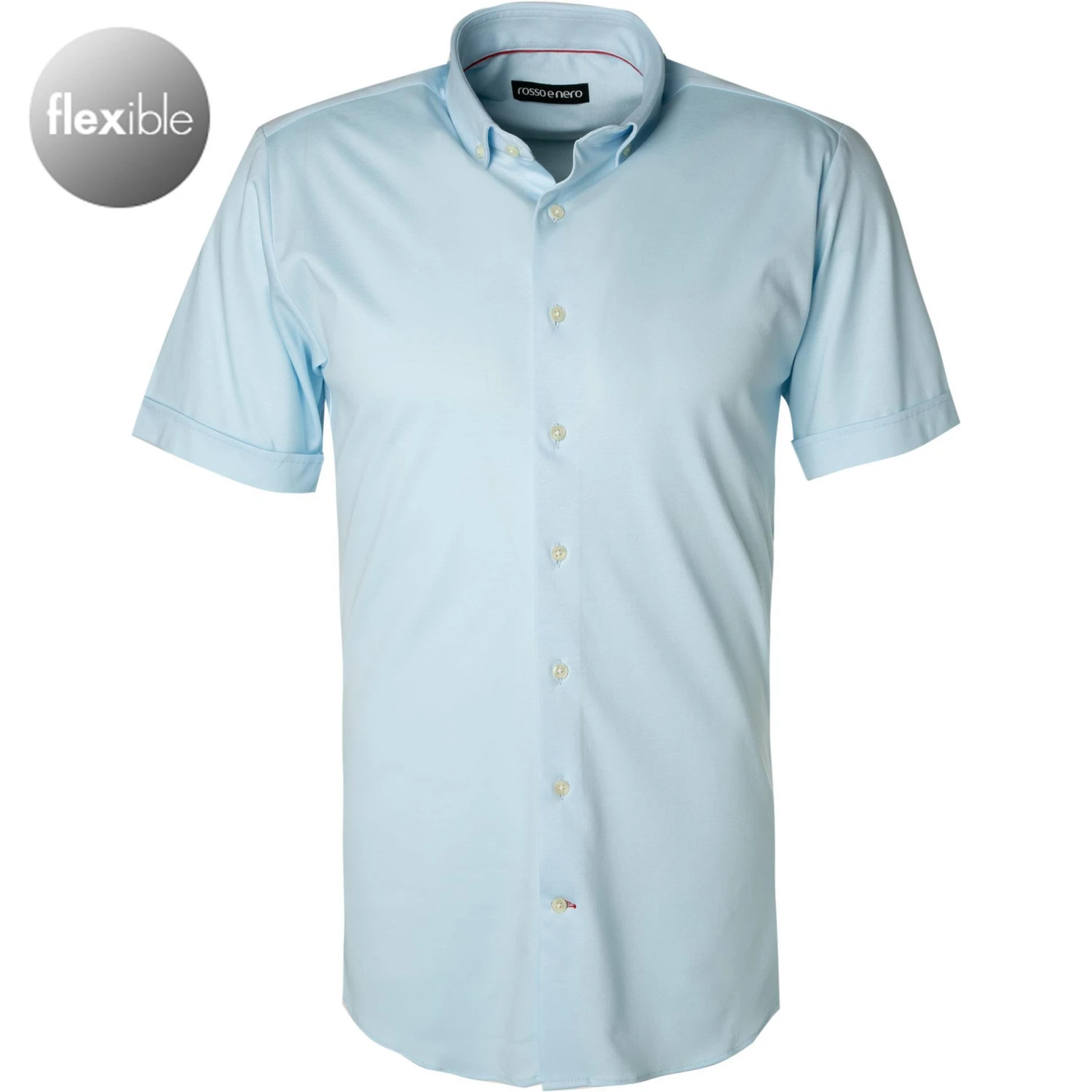 rosso e nero Hemd 3500/0/10 Kurzarmhemd, Tailored Fit, Jersey, Hellblau 1 rosso e nero Hemd 3500/0/10 Kurzarmhemd, Tailored Fit, Jersey, Hellblau