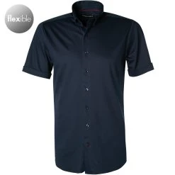 rosso e nero Hemd 3500/0/196 Kurzarmhemd, Tailored Fit, Jersey, Navy