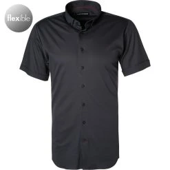 rosso e nero Hemd 3500/0/35 Kurzarmhemd, Tailored Fit, Jersey, Anthrazit