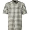 Fred Perry Hemd M8580/J82 Kurzarmhemd, Popeline, Grün kariert, Grün