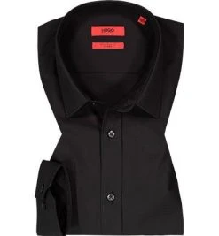 HUGO Hemd Elisha 50425897/001 Extra Slim Fit, Baumwolle, Schwarz