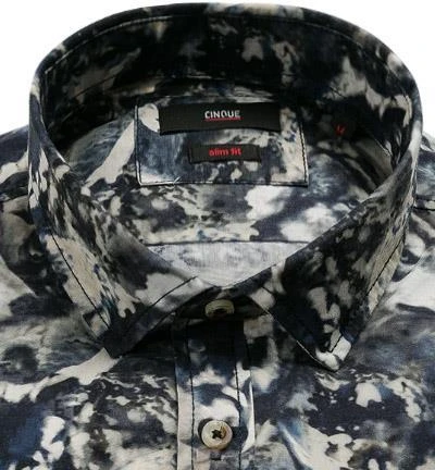 CINQUE Hemd Cispuky 9033-5334/68 Slim Fit, Baumwolle, Dunkelblau-weiß gemustert, Dunkelblau-weiß 2 CINQUE Hemd Cispuky 9033-5334/68 Slim Fit, Baumwolle, Dunkelblau-weiß gemustert, Dunkelblau-weiß – Bild 2