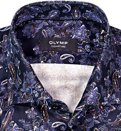 OLYMP Signature Tailored Fit 8557/64/14 Hemd, Baumwolle, Nachtblau gemustert, Nachtblau 2 OLYMP Signature Tailored Fit 8557/64/14 Hemd, Baumwolle, Nachtblau gemustert, Nachtblau – Bild 2
