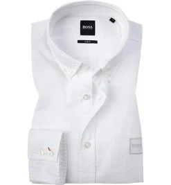BOSS Hemd Mabsoot 50432726/100 Slim Fit, Baumwolle, Weiß