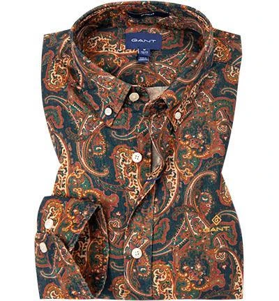 Gant Hemd 3008960/248 Regular Fit, Baumwolle, Khaki gemustert, Khaki-dunkelblau 1 Gant Hemd 3008960/248 Regular Fit, Baumwolle, Khaki gemustert, Khaki-dunkelblau