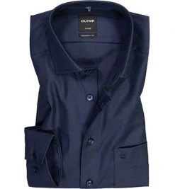 OLYMP Luxor Modern Fit 0745/64/14 Hemd, Twill, Nachtblau