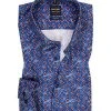 OLYMP Level Five Body Fit 2046/64/39 Hemd, Popeline, Blau-dunkelrot gemustert , Dunkelrot