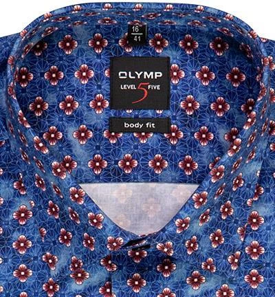 OLYMP Level Five Body Fit 2046/64/39 Hemd, Popeline, Blau-dunkelrot gemustert , Dunkelrot 2 OLYMP Level Five Body Fit 2046/64/39 Hemd, Popeline, Blau-dunkelrot gemustert , Dunkelrot – Bild 2