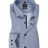 OLYMP Level Five Body Fit 2074/64/27 Hemd, Baumwolle, Blau-nougat gemustert, Nougat