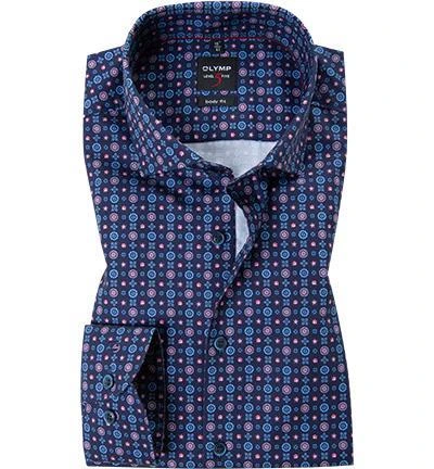 OLYMP Level Five Body Fit 69EL 2144/69/39 Hemd, Baumwolle, Extra langer Arm, Dunkelblau-rot gemustert, Dunkelrot 1 OLYMP Level Five Body Fit 69EL 2144/69/39 Hemd, Baumwolle, Extra langer Arm, Dunkelblau-rot gemustert, Dunkelrot