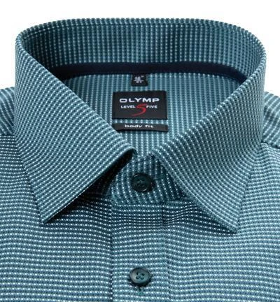OLYMP Level Five Body Fit 69EL 2054/69/45 Hemd, Baumwolle, Extra langer Arm, Grün gemustert, Grün 2 OLYMP Level Five Body Fit 69EL 2054/69/45 Hemd, Baumwolle, Extra langer Arm, Grün gemustert, Grün – Bild 2