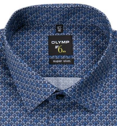 OLYMP No. Six Super Slim 69EL 2540/69/11 Hemd, Super Slim Fit, Baumwolle, Extra langer Arm, Bleu gemustert, Bleu 2 OLYMP No. Six Super Slim 69EL 2540/69/11 Hemd, Super Slim Fit, Baumwolle, Extra langer Arm, Bleu gemustert, Bleu – Bild 2