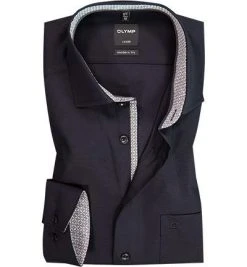 OLYMP Luxor Modern Fit 0743/64/68 Hemd, Popeline, Schwarz
