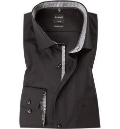 OLYMP Luxor Modern Fit 69EL 0743/69/68 Hemd, Popeline, Extra langer Arm, Schwarz