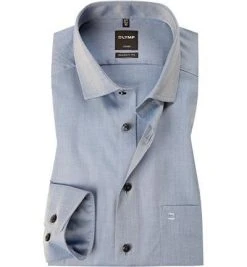 OLYMP Luxor Modern Fit 0745/64/18 Hemd, Twill, Marineblau, Marine