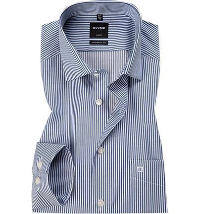OLYMP Luxor Modern Fit 0746/64/18 Hemd, Twill, Marineblau gestreift, Marine 1 OLYMP Luxor Modern Fit 0746/64/18 Hemd, Twill, Marineblau gestreift, Marine