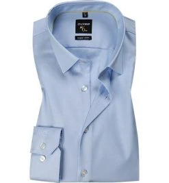 OLYMP No. Six Super Slim 0773/64/12 Hemd, Super Slim Fit, Twill, Blau, Ozon