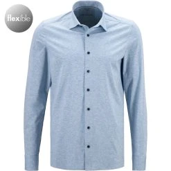 OLYMP Luxor Modern Fit 1202/64/11 Hemd, Jersey geruchshemmend, Bleu meliert, Bleu