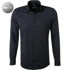 OLYMP Level Five Body Fit 2008/64/18 Hemd, Jersey geruchshemmend, Marineblau, Marine