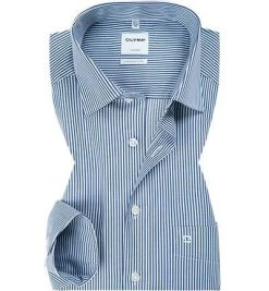 OLYMP Luxor Comfort Fit 0726/64/18 Hemd, Baumwolle, Marine-weiß gestreift, Marine