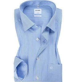 OLYMP Luxor Comfort Fit 0726/64/11 Hemd, Baumwolle, Bleu-weiß gestreift, Bleu