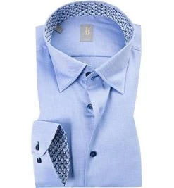 Jacques Britt Hemd Messina Mix 765060/11 Slim Fit, Baumwolle, Blau
