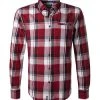 Pierre Cardin Hemd 05893/000/27357/9063 Modern Fit, Baumwolle, Rot-weiß kariert, Rot