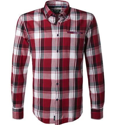 Pierre Cardin Hemd 05893/000/27357/9063 Modern Fit, Baumwolle, Rot-weiß kariert, Rot 1 Pierre Cardin Hemd 05893/000/27357/9063 Modern Fit, Baumwolle, Rot-weiß kariert, Rot