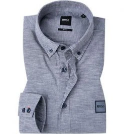 BOSS Hemd Mabsoot 50432726/404 Slim Fit, Baumwolle, Dunkelblau meliert, Dunkelblau