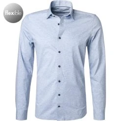 OLYMP Level Five Body Fit 2008/64/11 Hemd, Jersey geruchshemmend, Bleu meliert, Bleu