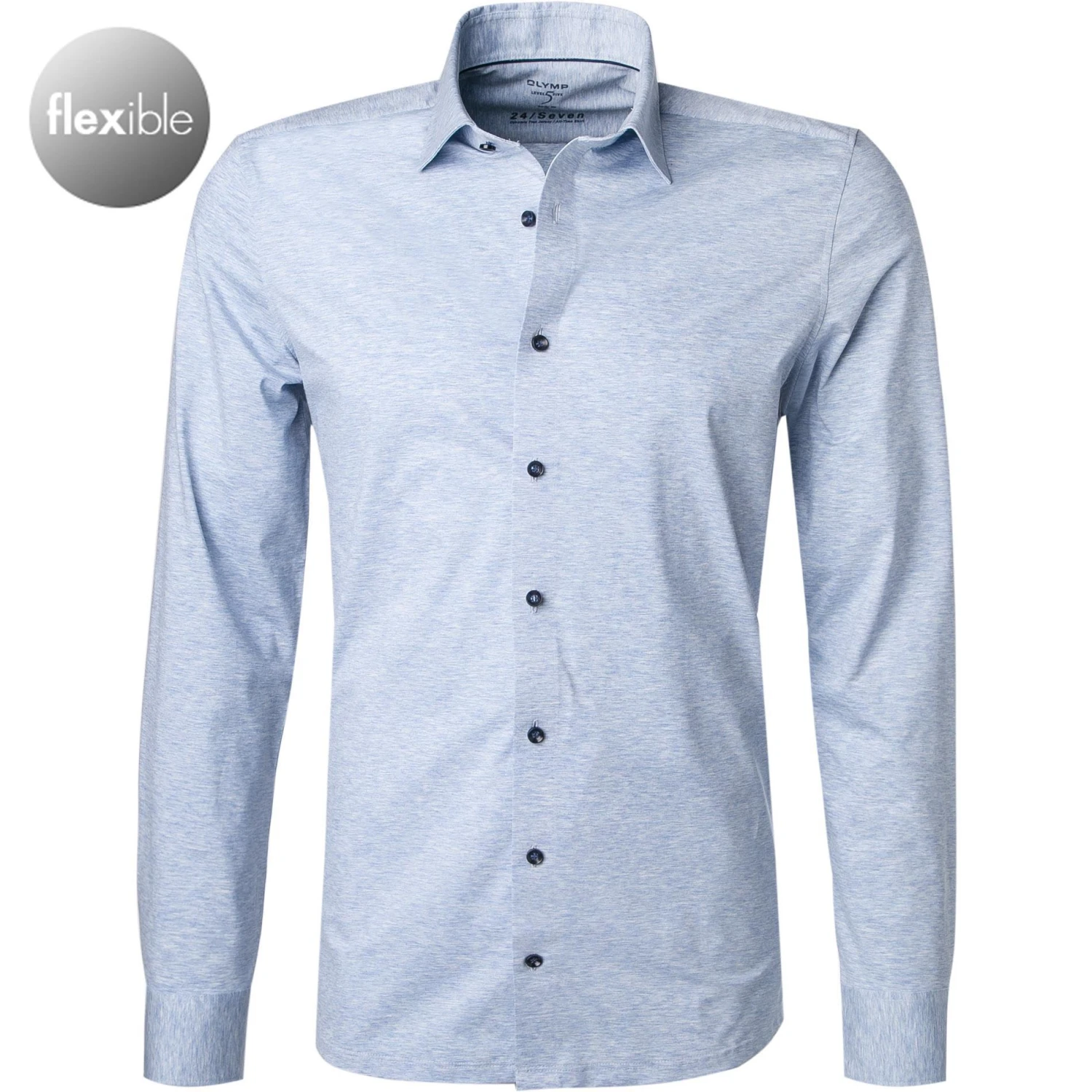 OLYMP Level Five Body Fit 2008/64/11 Hemd, Jersey geruchshemmend, Bleu meliert, Bleu 1 OLYMP Level Five Body Fit 2008/64/11 Hemd, Jersey geruchshemmend, Bleu meliert, Bleu