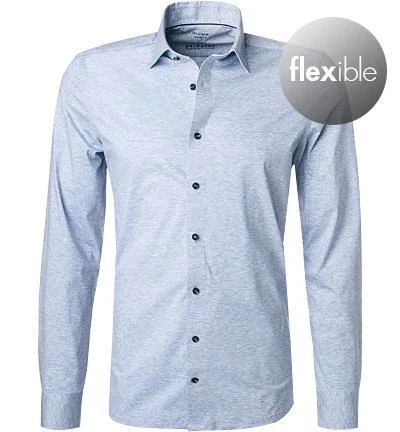 OLYMP Level Five Body Fit 2008/64/11 Hemd, Jersey geruchshemmend, Bleu meliert, Bleu 2 OLYMP Level Five Body Fit 2008/64/11 Hemd, Jersey geruchshemmend, Bleu meliert, Bleu – Bild 2