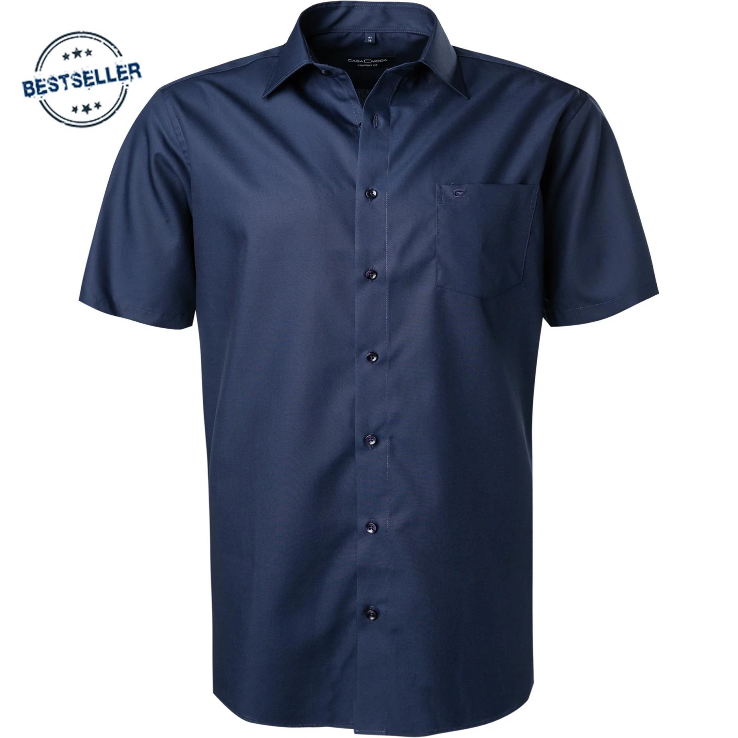 CasaModa Hemd 008070/116 Kurzarmhemd, Comfort Fit, Baumwolle, Nachtblau 1 CasaModa Hemd 008070/116 Kurzarmhemd, Comfort Fit, Baumwolle, Nachtblau