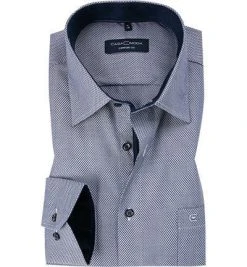 CasaModa Hemd 303523300/100 Comfort Fit, Baumwolle, Blau gemustert, Blau