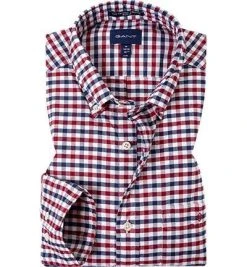 Gant Hemd 3060600/617 Regular Fit, Oxford, Rot-blau kariert, Rot-weiß-blau