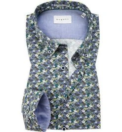 bugatti Hemd 9350/68821/550 Modern Fit, Baumwolle, Grün gemustert, Grün