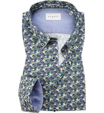 bugatti Hemd 9350/68821/550 Modern Fit, Baumwolle, Grün gemustert, Grün 1 bugatti Hemd 9350/68821/550 Modern Fit, Baumwolle, Grün gemustert, Grün