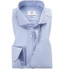 ETERNA Hemd 3747/X682/12 Modern Fit, Baumwolle CO2-Neutral, Hellblau-weiß gemustert, Hellblau-weiß