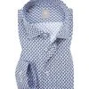 Jacques Britt Hemd Como 735070/16 Custom Fit, Baumwolle, Blau-weiß gemustert, Blau-weiß