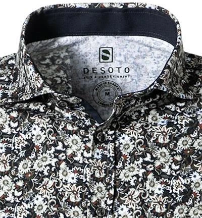 DESOTO Hemd New Hai 37407-3/622 Jersey, Marine-grün gemustert, Marine-grün 3 DESOTO Hemd New Hai 37407-3/622 Jersey, Marine-grün gemustert, Marine-grün – Bild 3