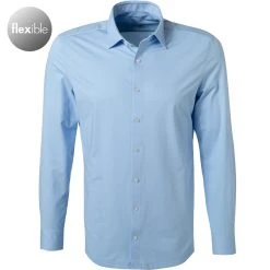 OLYMP No. Six Super Slim 2512/64/11 Hemd, Super Slim Fit, Jersey geruchshemmend, Bleu