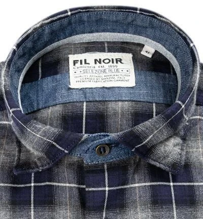 FIL NOIR Hemd Roma 51357/70 Shaped Fit, Baumwolle CO2-Neutral, Nachtblau kariert, Nachtblau 2 FIL NOIR Hemd Roma 51357/70 Shaped Fit, Baumwolle CO2-Neutral, Nachtblau kariert, Nachtblau – Bild 2