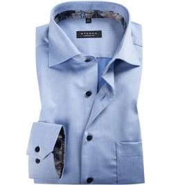 ETERNA Hemd 3680/E95K/10 Comfort Fit, Baumwolle, Hellblau meliert, Hellblau-weiß