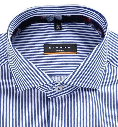 ETERNA Hemd 3949/F94V/16 Slim Fit, Popeline, Blau-weiß gestreift, Weiß-blau 2 ETERNA Hemd 3949/F94V/16 Slim Fit, Popeline, Blau-weiß gestreift, Weiß-blau – Bild 2